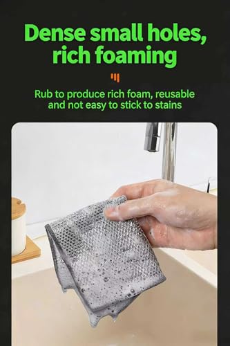5-Pack 7.9-Inch Non-Scratch Metal Mesh Cleaning Cloths