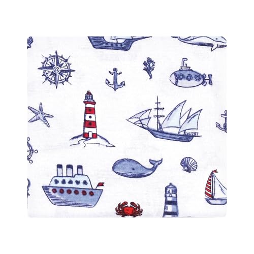 Luvable Friends 4-Pack Cotton Flannel Receiving Blankets - Coastal Lighthouse