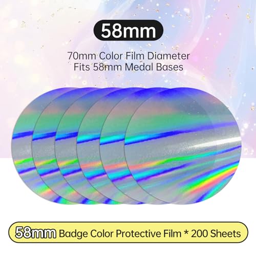 200 Pcs 70mm Button Maker Films for DIY Badge Making