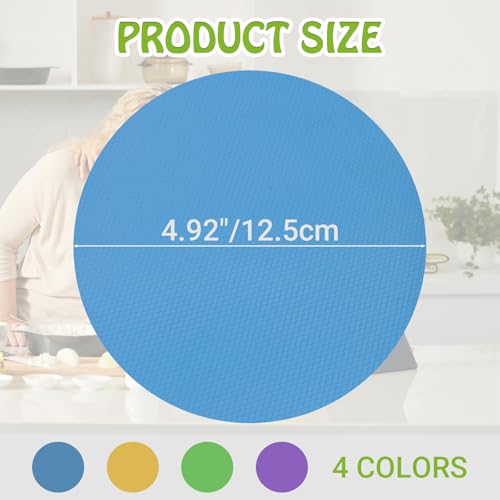 Litoexpe 4-Pack Round Rubber Jar Opener Pads - Non-Slip & Heat-Insulated