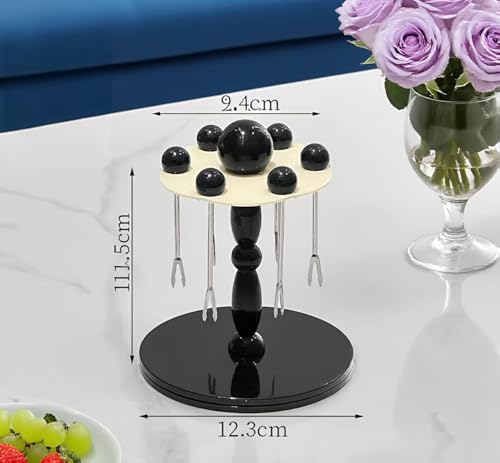 Kraledge 6-Piece Stainless Steel Fruit Fork Set with Holder