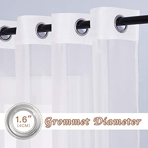 NICETOWN 84-inch Sheer Curtains - Ivory Voile Grommet Drapes, 70"W x 84"L