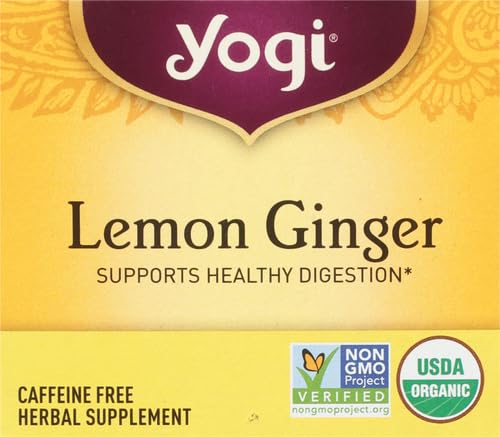 Yogi Lemon Ginger Tea Bags - Organic Ginger Lemon Blend (16 ct, Pack of 2)