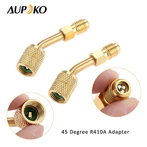 Aupoko R410A Mini Split Adapter - 5/16" SAE Female to 1/4" SAE Male (2 Pcs)
