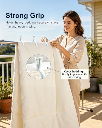 Extra Large Beach Towel Clips - 12 Pack with Non-Slip Grip