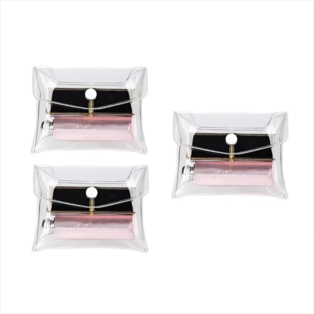 Clear PVC Makeup Bag Set Small Travel Cosmetic Organizer Pouch 3 Pack