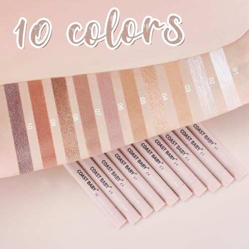 LYNEMOGA 2-in-1 Cream Eyeshadow Stick with Blending Sponge Golden Brown