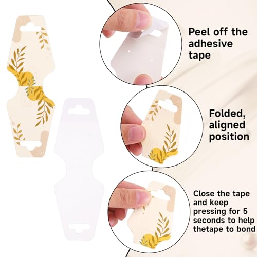 Joycraft 100Pcs Self-Adhesive Jewelry Display Cards - 4.7x1.7 in