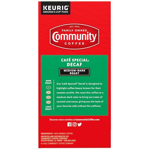 Community Coffee Café Special Decaf Medium-Dark Roast K-Cup Pods - 32 Count