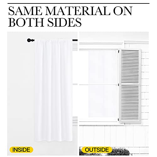 NICETOWN White Blackout Curtains for RV Windows, 34"W x 30"L (2 Panels)