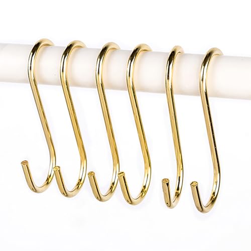 10-Pack Gold S Hooks, 4.7-Inch Heavy Duty Stainless Steel Utility Hooks
