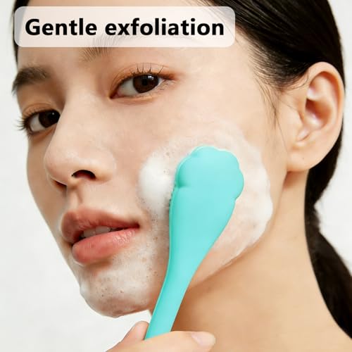 CUVUNUBY 2-in-1 Silicone Face Mask Brush and Facial Cleansing Scrubber