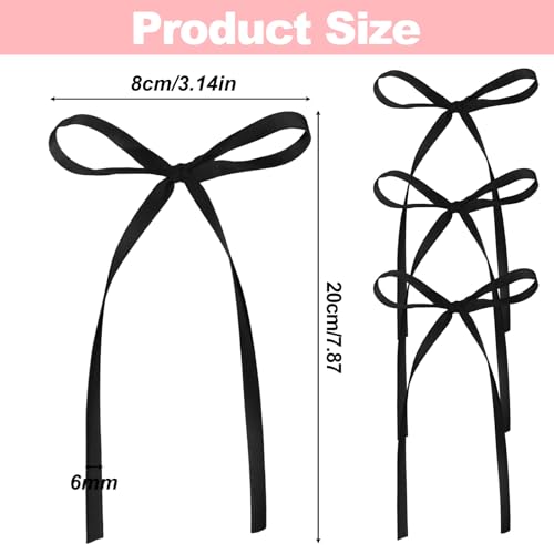 30 PCS Black Satin Ribbon Bow Cake Toppers, Pre-Tied Coquette Aesthetic Cupcake Decorations for Weddings and Birthdays