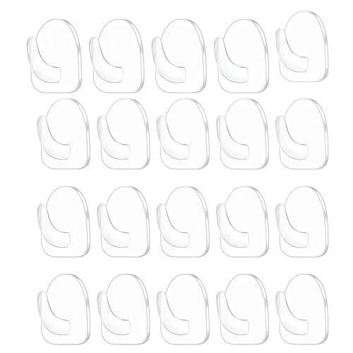 20 Clear Adhesive Wall Hooks - Transparent Acrylic Hangers