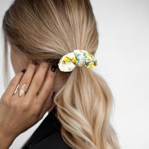 Floral Hair Scrunchies 10 Pack Vintage Chiffon Hair Ties for Women