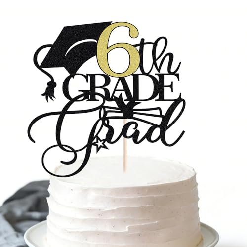 6th Grade Graduation Cake Topper - Class of 2026 Decor