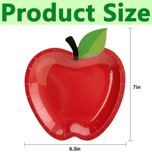 7-Inch Apple Paper Plates - 50PCS Disposable Tableware for Parties