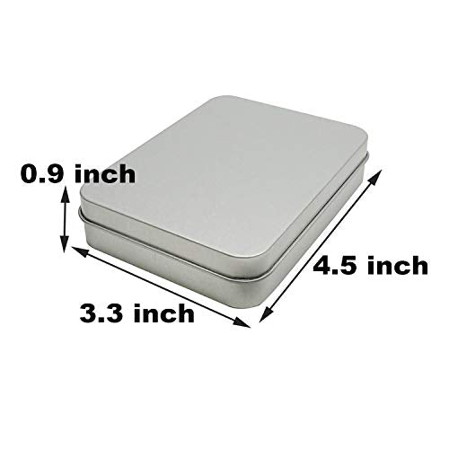 Hinged Tin Storage Containers - 2 Pack, 4.5x3.3 Inch Metal Tins