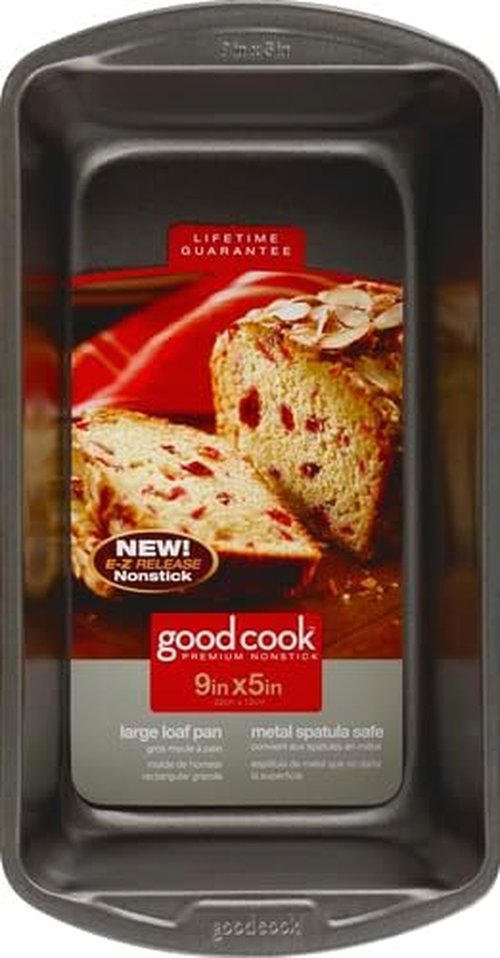 GoodCook Nonstick Loaf Pan - Heavy-Duty Steel Bakeware with Easy-Clean Coating | 9 x 5-Inch, Gray