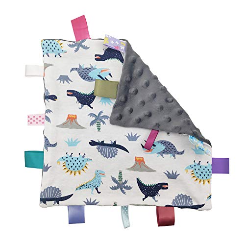 Inchant Baby Boy Tag Security Blanket - Soft Plush Taggie Blanket for Newborns & Toddlers