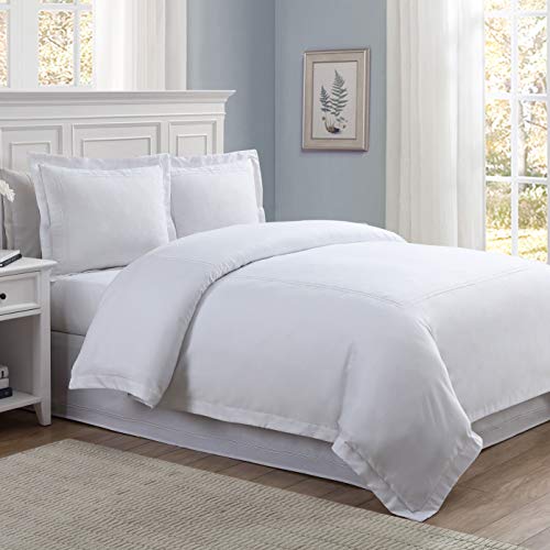 Luxury Hotel White Tailored Pillow Sham - European (2 Pack) with Baratta Stitch