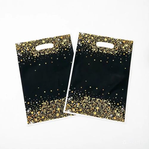 Reusable Grocery Bags - 50 Pcs Plastic Gift Bags with Star Pattern