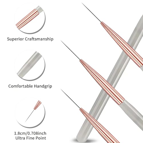 5-Piece Ultra-Fine Nail Liner Brush Set for Art Detailing & French Tips