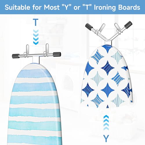 Wall-Mounted Ironing Board Hanger for T/Y Legs - Stainless Steel