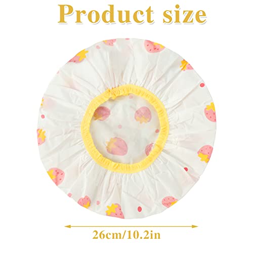 Pengxiaomei 3-Pack Waterproof Reusable Shower Caps with Elastic Band