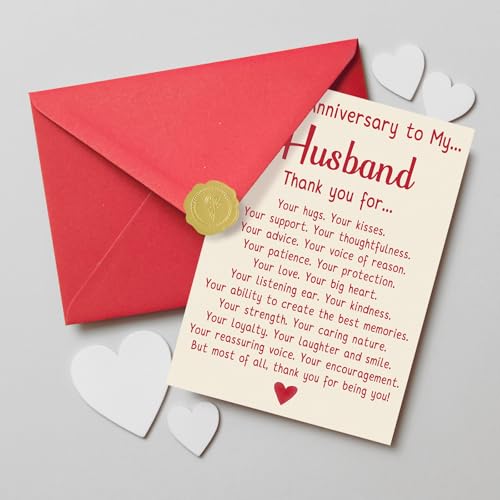 Happy Anniversary Card for Husband - Romantic Design
