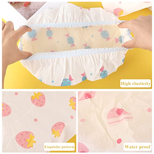 Pengxiaomei 3-Pack Waterproof Reusable Shower Caps with Elastic Band