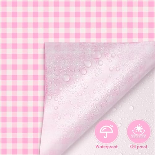 Pink Checkered Waxed Deli Paper Sheets 7x7in for Sandwiches & Burgers - 100pcs Neyimqr
