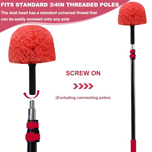 Twist-On Cobweb Duster Head Brush for Indoor & Outdoor Cleaning