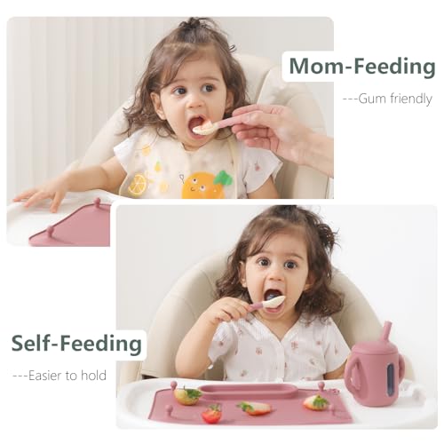Seposeve 4-Pack Silicone Baby Spoons - Soft Gum-Friendly Feeding Utensils
