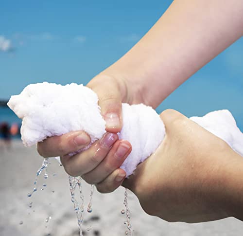100% Cotton Wash Cloth Set - Pack of 12 White Face Towels