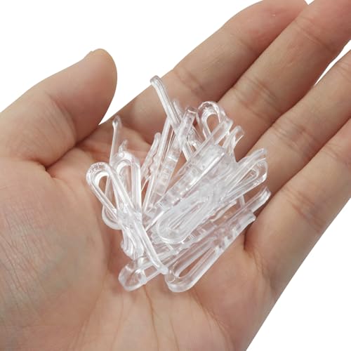 Zorveiio 300pcs Clear Plastic U-Shape Alligator Clips - Durable Fabric Fasteners