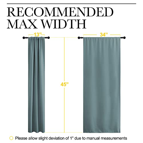 NICETOWN Greyish Blue Blackout Curtains - 34"W x 45"L (Pack of 2)