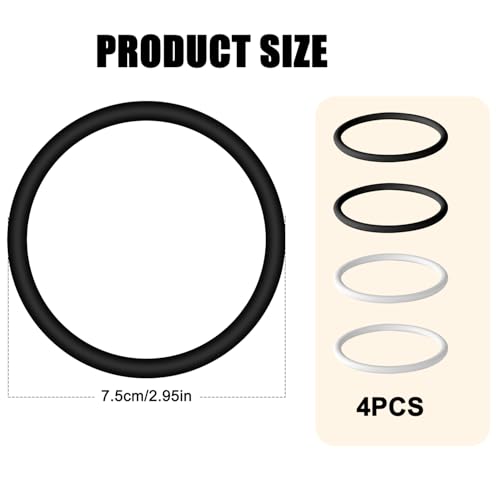 4 Pcs Patellar Tendon Support Strap, Silicone Knee Band Flexible Patella Knee Straps Sport Brace for Running Basketball Men Women Fixed Knees Stabilization (Black and White)