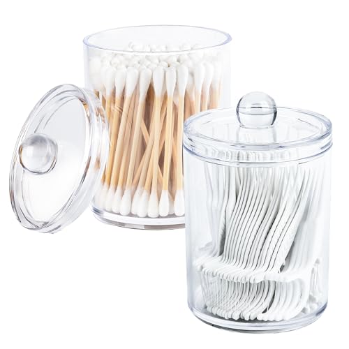 Clear Bathroom Organizer Tins with Lid - 2-Pack Storage Solution