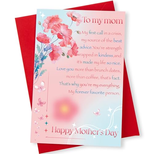 Happy Mother's Day Card with Envelope - 12x18 cm | Perfect for Mom