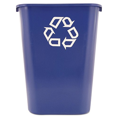 Rubbermaid Commercial Deskside Recycling Can 10.25-Gallon Blue - Durable Plastic Bin for Office & Home