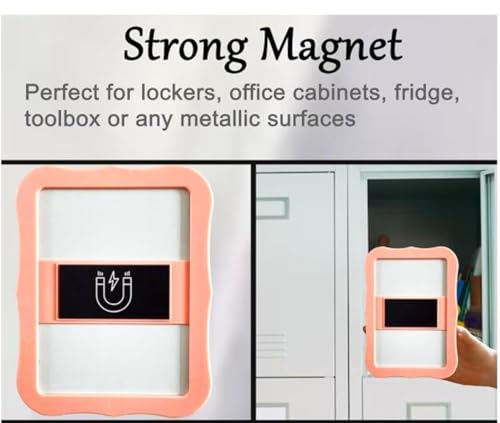 Pink Magnetic Locker Mirror 5x7 Inch for School and Office