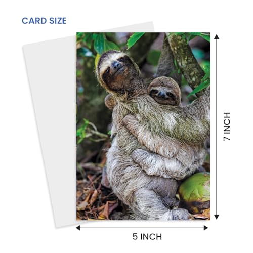 Heartwarming Sloth Greeting Card - 5x7 Blank for Any Occasion