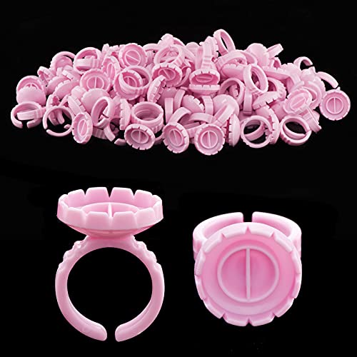 Beauty Junko Pro Lash Extension Glue Rings 100PCS - Disposable Volume Fan Holders