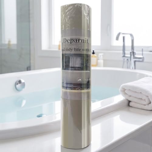 Deparnit Super Absorbent Non-Slip Bathroom Mat - Quick Dry Shower Rug for Floor, Bathtub & Under Door, Beige