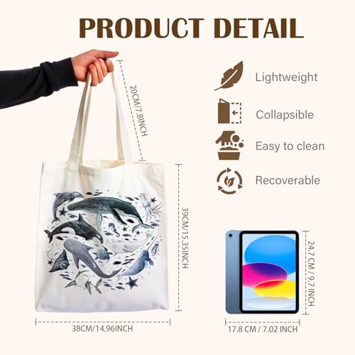 Marine Ocean Beach Tote Bag for Women - Reusable Shopping Bag