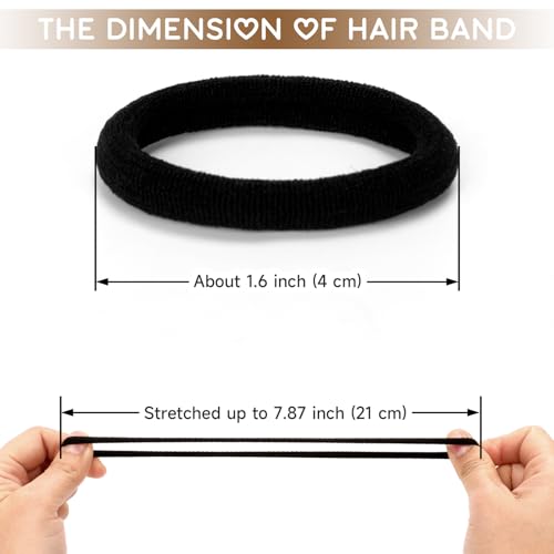 BRVN 100 Pcs Neutral Hair Ties Non-Slip Elastics for Thick & Thin Hair