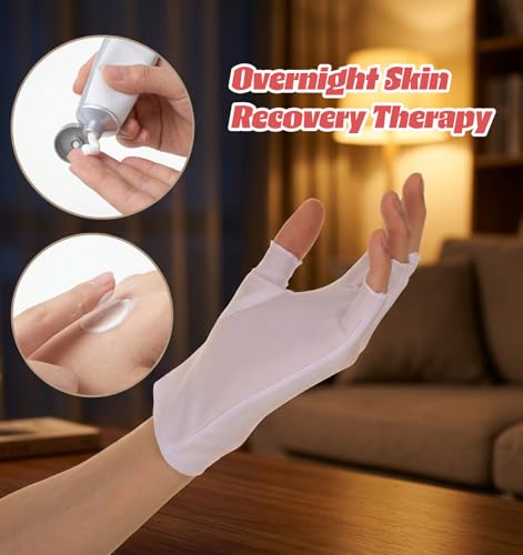 Cotton Fingerless Gloves for Dry Hands, Eczema Relief & Spa Care - 3 Pairs