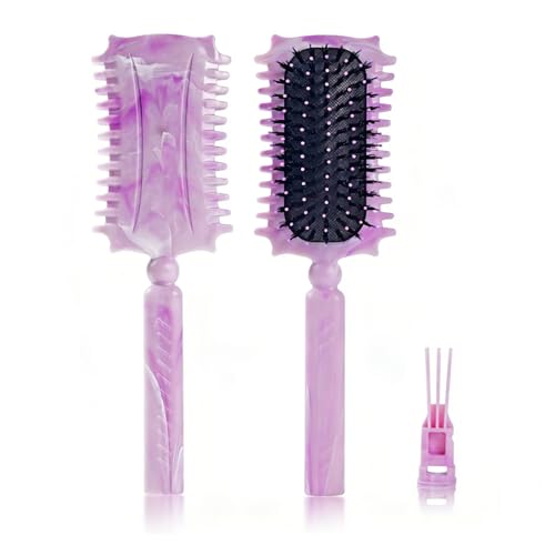 KEXUEZE Curl Defining Styling Brush with Cleaning Claw, Violet