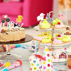 40 Farm Animal Cupcake Toppers for Barnyard Theme Parties
